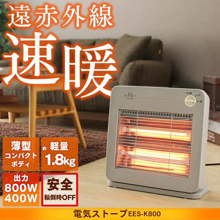 TEKNOS 電気ストーブ 800W  EES-K800 【送料無料】