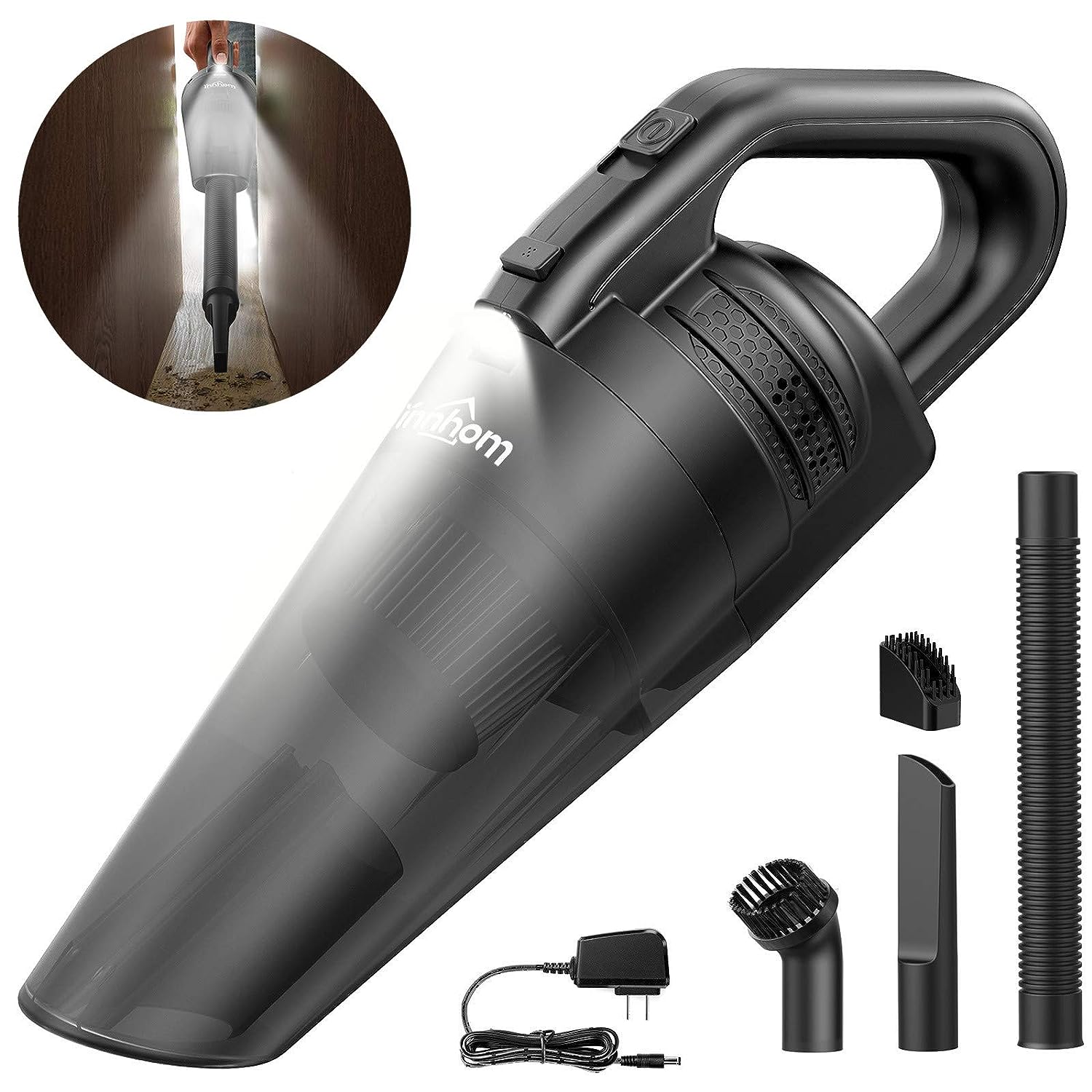 【非公開クーポン】 innhom コードレス 乾湿両用 充電式ハンディクリーナー 【送料無料】