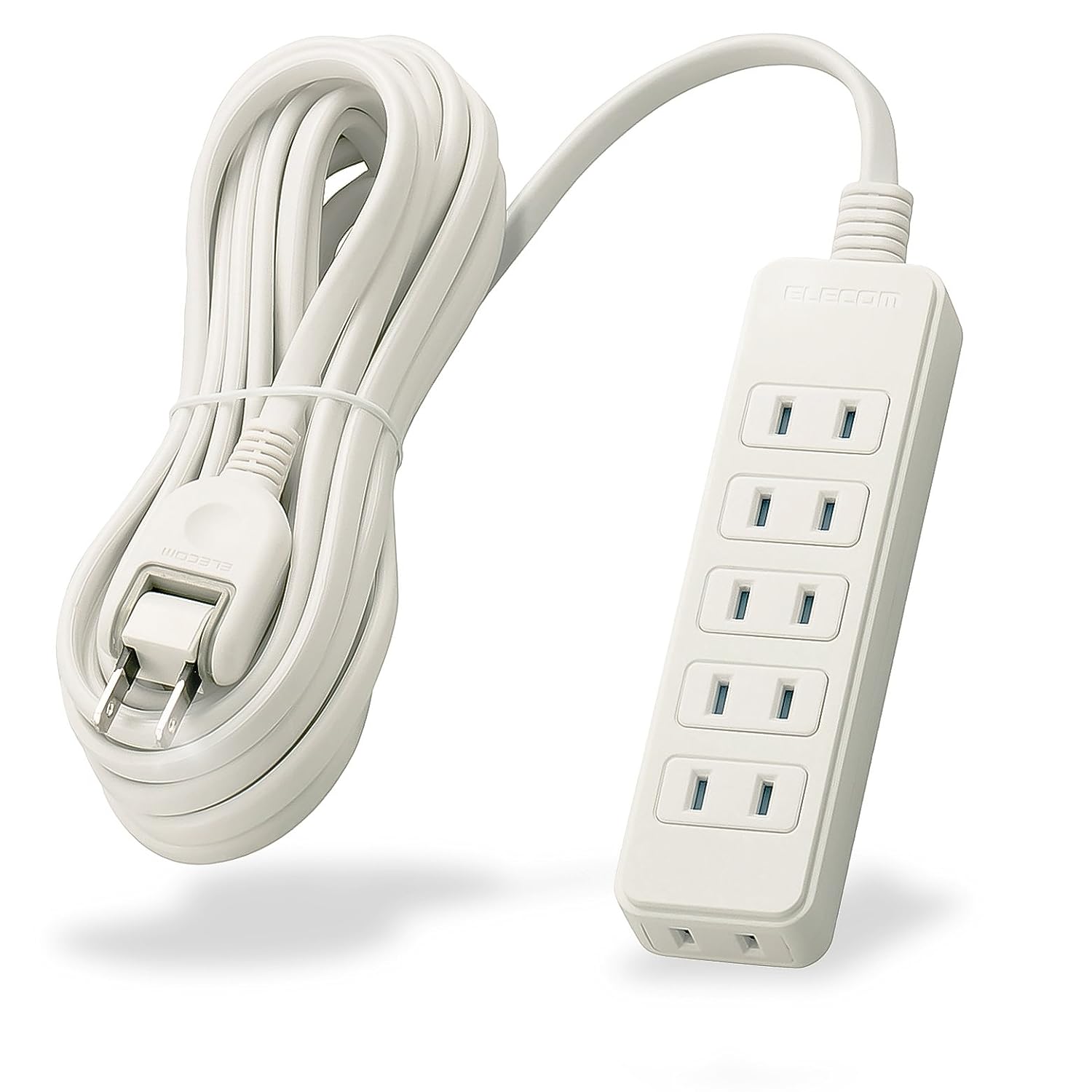 80％OFF！ エレコム 電源タップ ほこり防止シャッター付き スイングプラグ 6個口 5m ホワイト T-ST02-22650WH