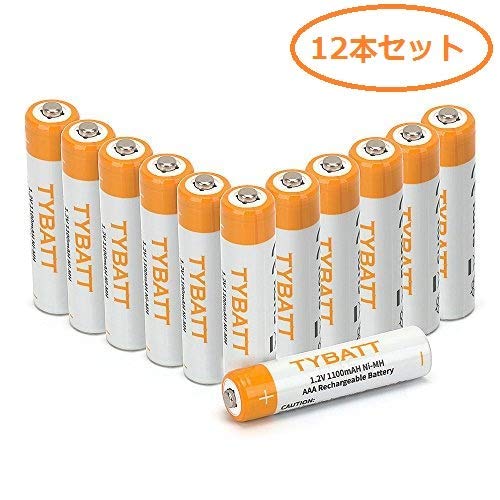 【非公開クーポン】 TYBATT 単4 1100mAh 充電式 ニッケル水素電池 充電池 12本セット