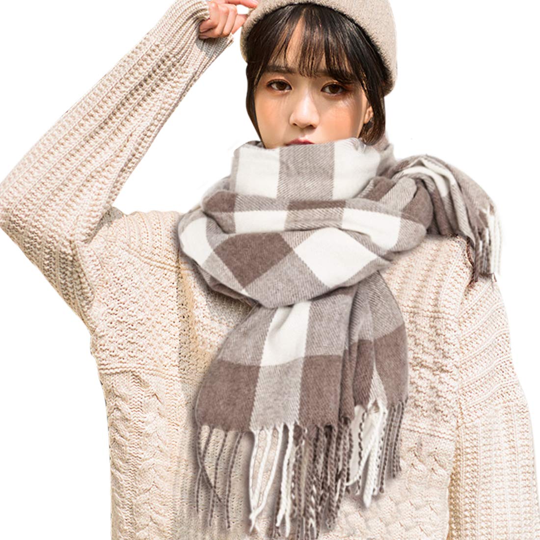 【非公開クーポン】 Emoily カシミヤ100% 厚手 大判 ストール 【送料無料】