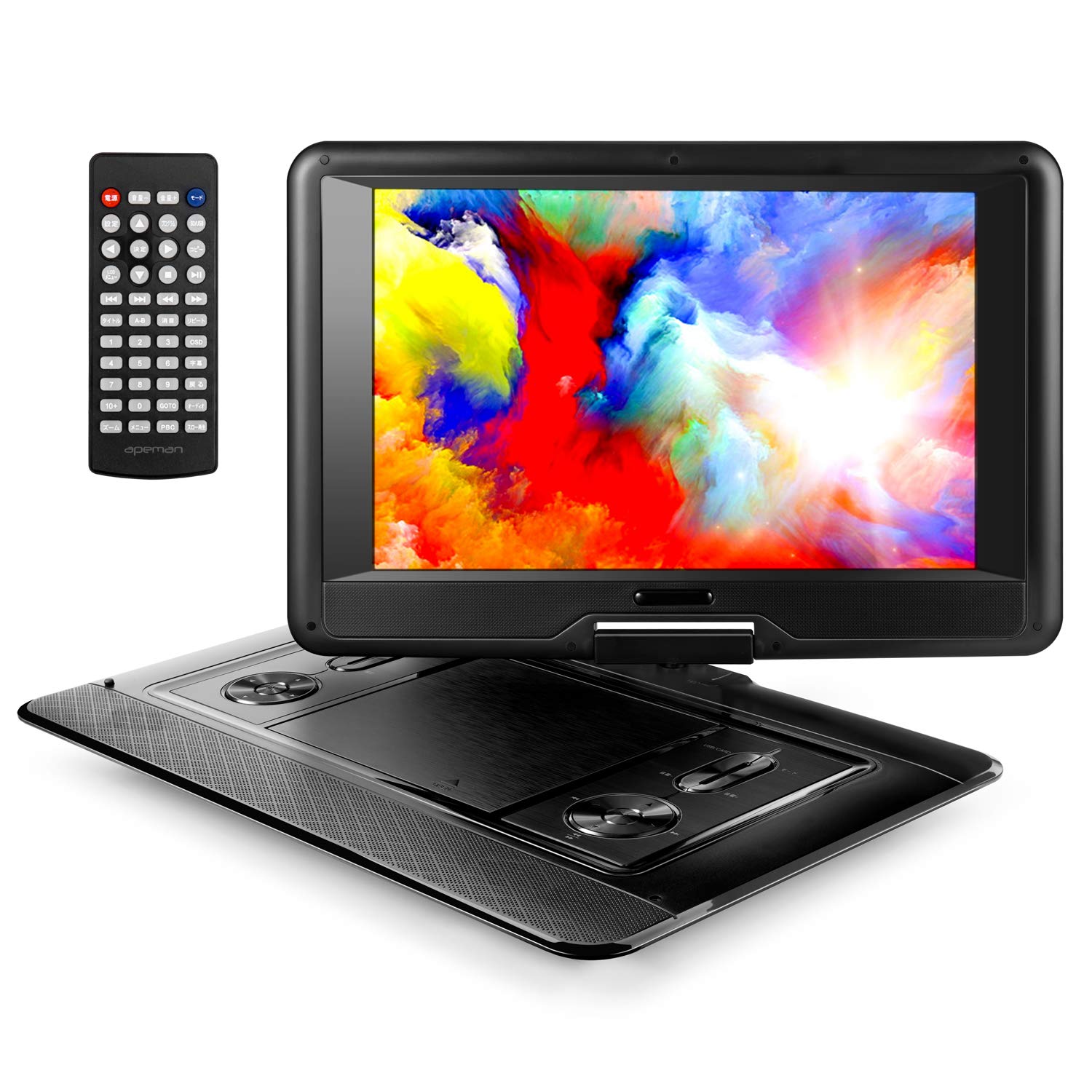 【非公開クーポン】 APEMAN 大画面15.5インチ 大容量バッテリー ポータブルDVDプレイヤー 【送料無料】