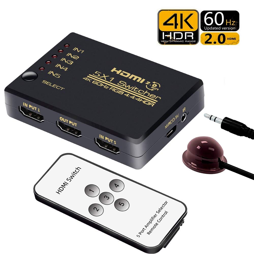 【非公開クーポン】 Dorros 5入力1出力 リモコン付 HDMI セレクター 【送料無料】