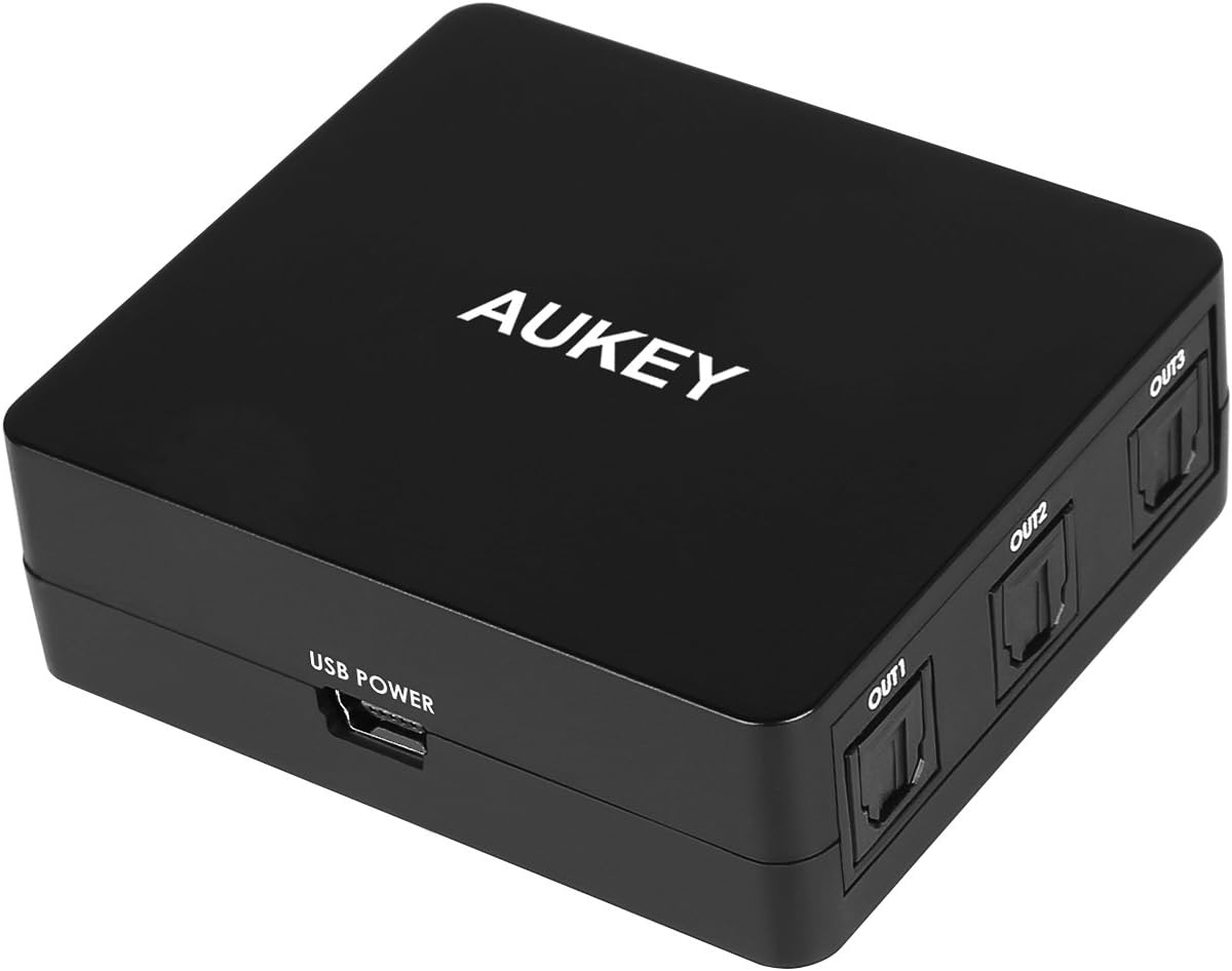 【非公開クーポン】 AUKEY SPDIF/TosLink 光デジタル分配 音声分配器 【送料無料】