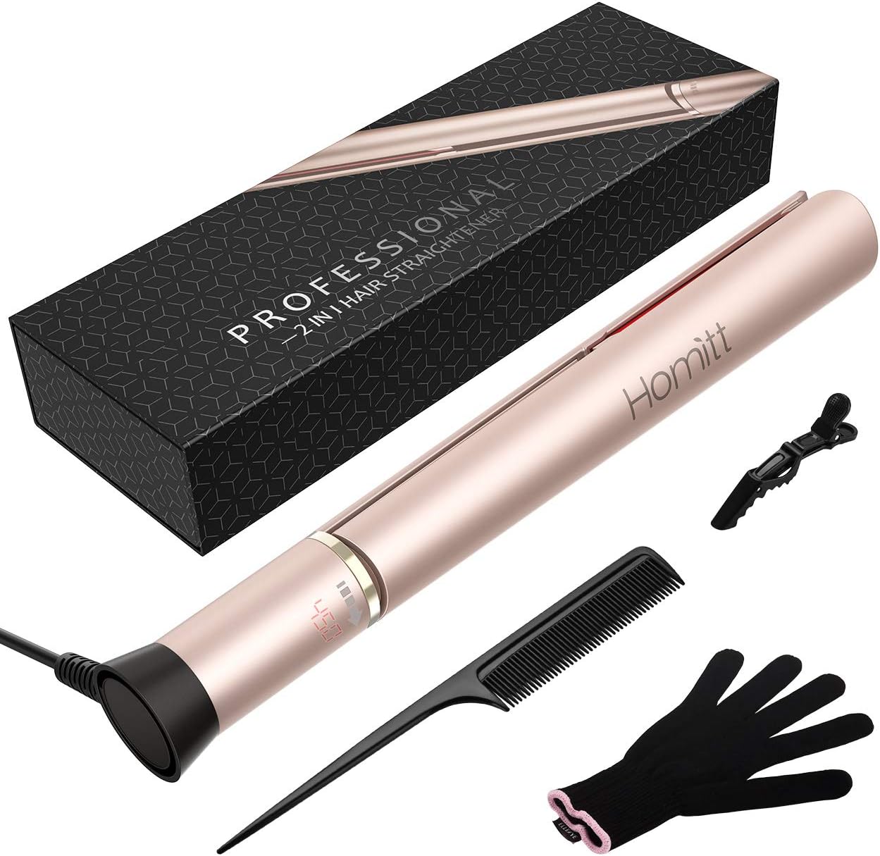 【非公開クーポン】 Homitt ストレート カール 両用 フローティングプレート ヘアアイロン 【送料無料】