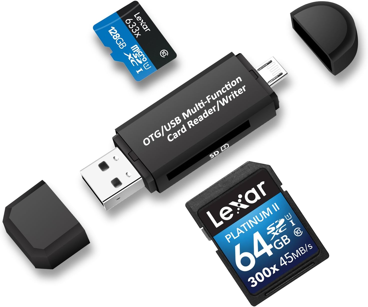 【395円】 Philonext Micro USB/USB接続 PC/Androidスマートフォン・タブレット用 カードリーダー (Micro SD/SD両対応)