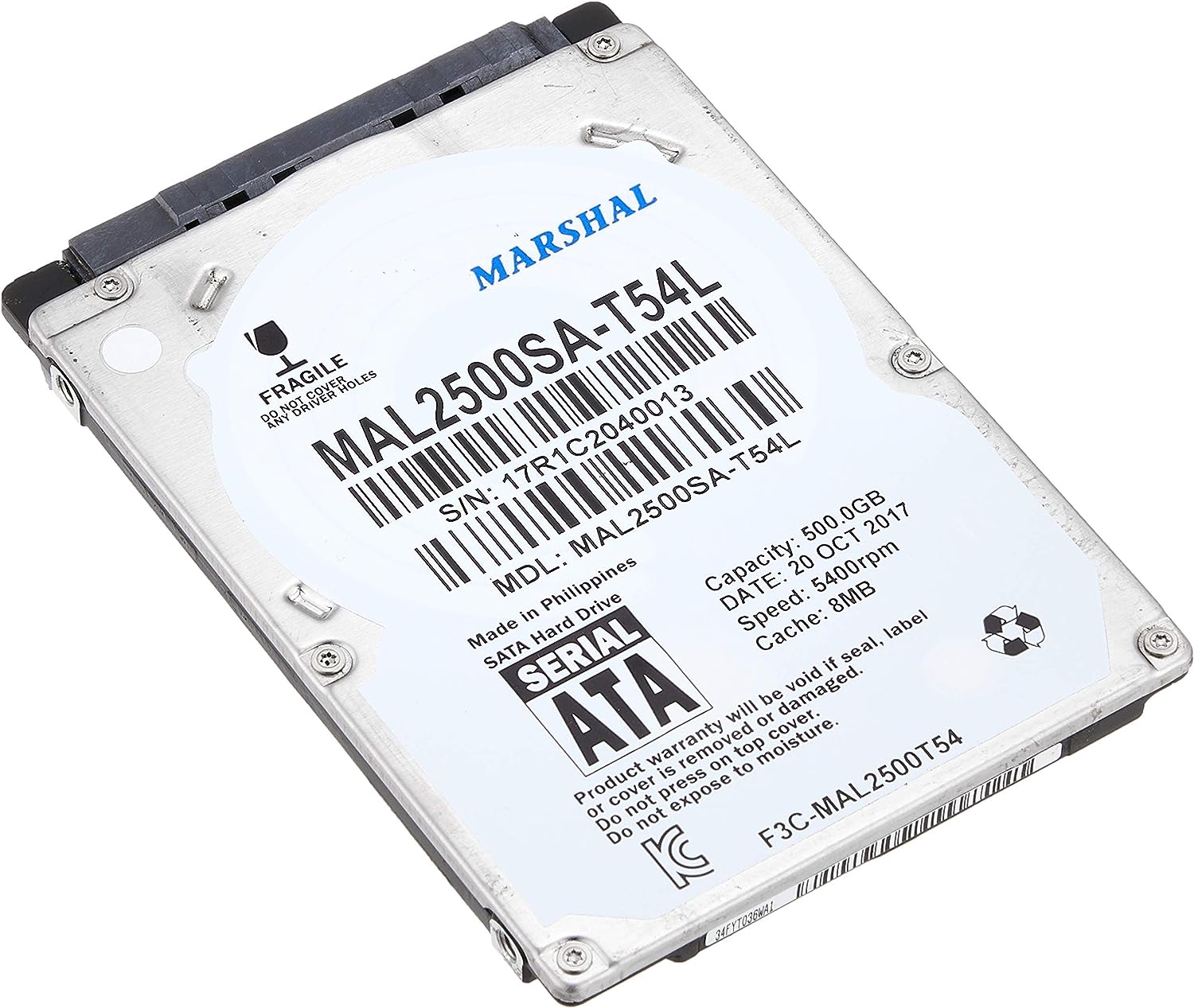 【1,981円】 MARSHAL 2.5インチ 500GB ハードディスク MAL2500SA-T54L