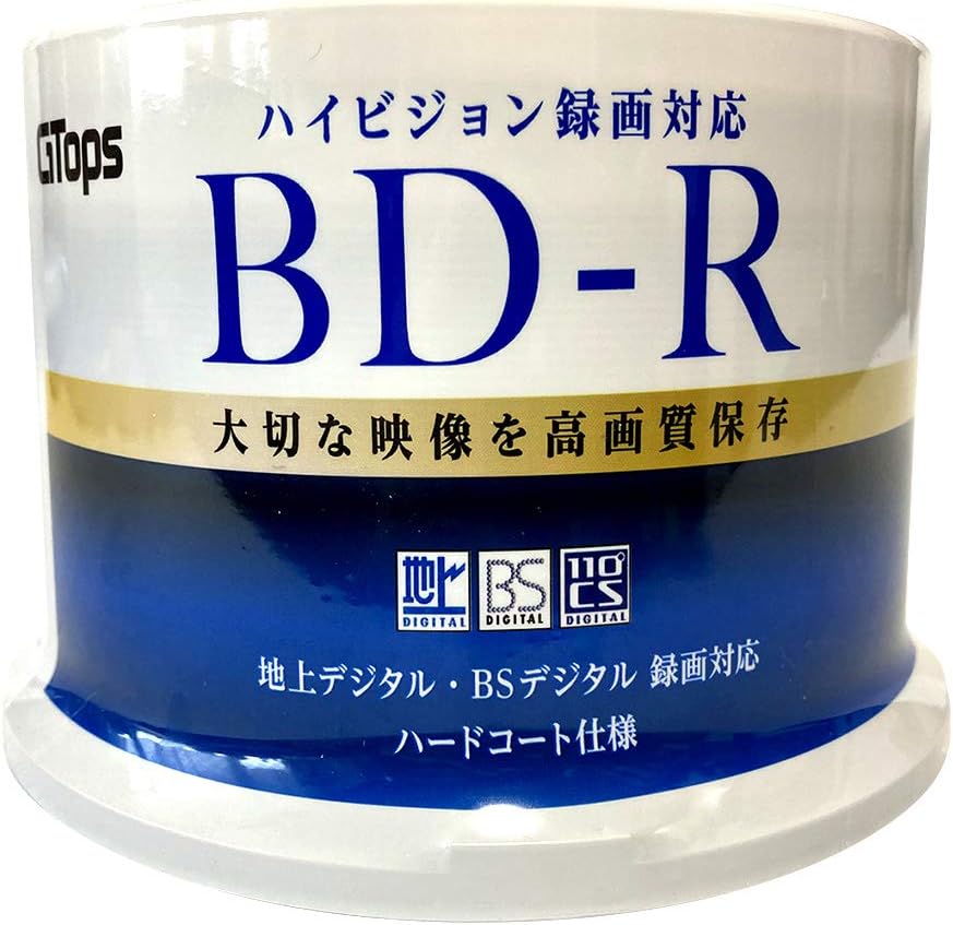【2,050円】 G-TOPS 6倍速 片面1層 ホワイトプリンタブル BD-R 25GB 50枚 【送料無料】