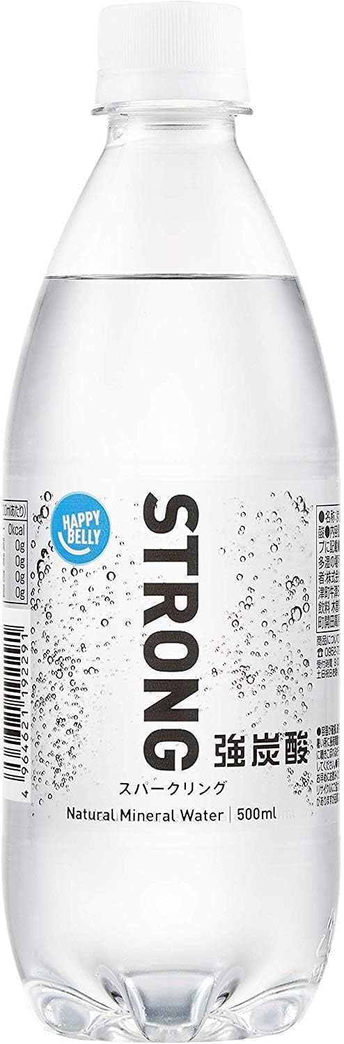 【タイムセール＆クーポン割引】【1,272円】 Happy Belly 強炭酸水 プレーン 500ml×24本