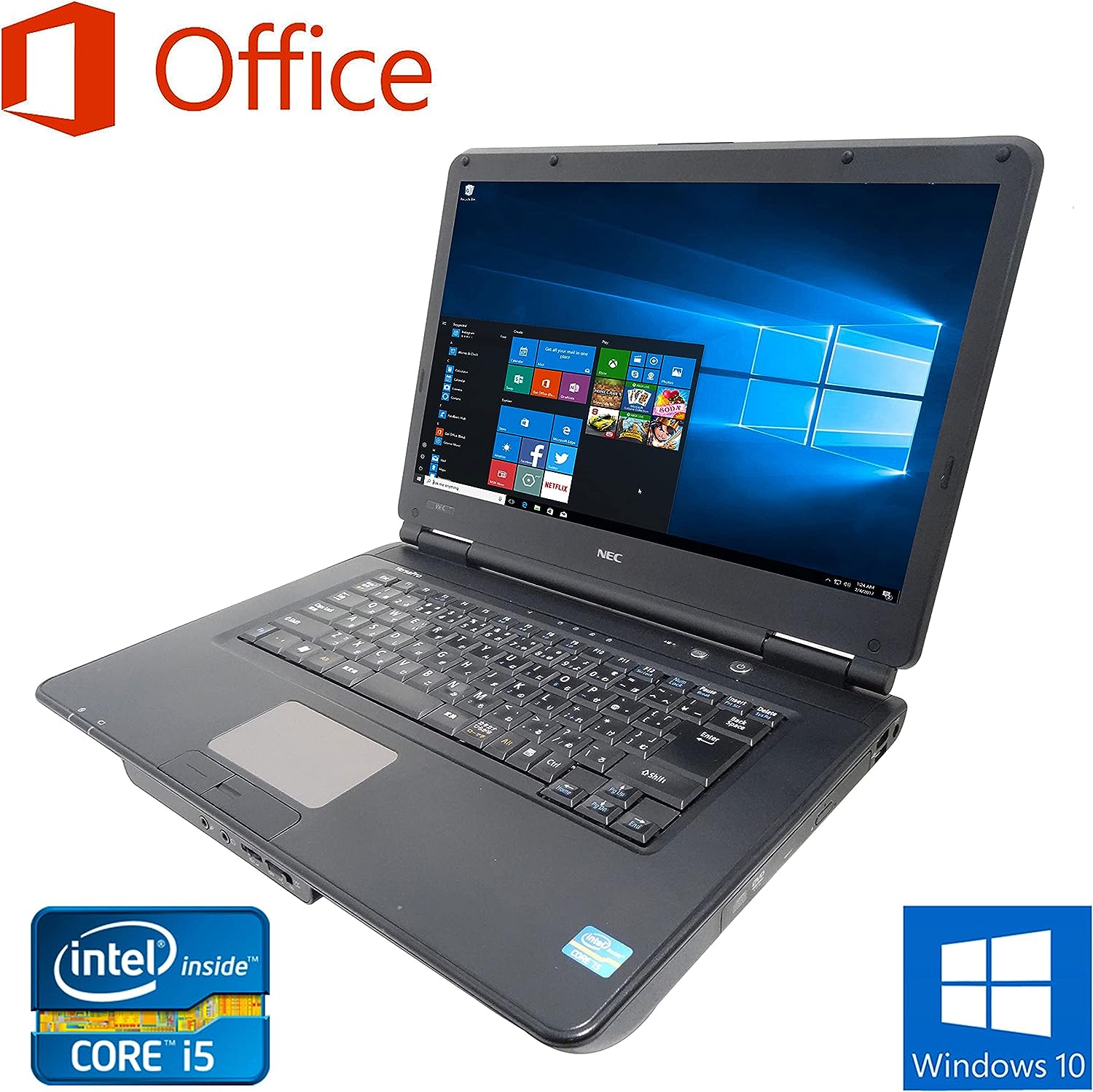 【Core i5】【MS Office2019】【新品SSD】【16,800円】【Amazon整備済み中古品】 NEC 15.6インチ ノートパソコン  【送料無料】