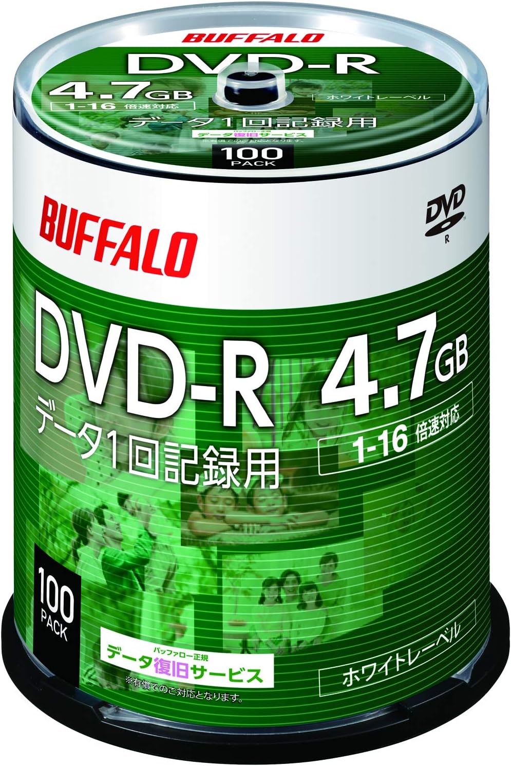 【本日最終日】【Amazonプライムデー特価】【1,479円】 バッファロー データ用 DVD-R 1回記録用 4.7GB 100枚 スピンドル