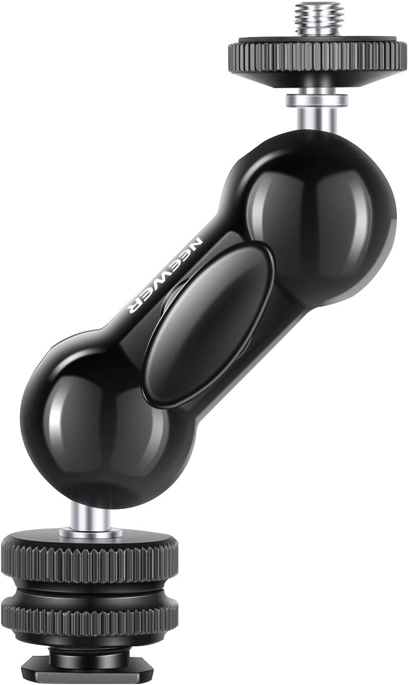 【非公開クーポン】【50%OFF】【599円】 NEEWER コールドシューマウント・1/4"ネジ付き 多機能ダブルボールヘッド