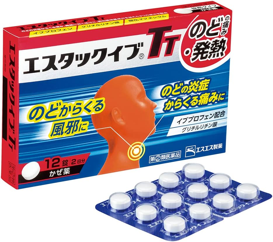 【値下げ】【69%OFF】【366円】 エスエス製薬 指定第2類医薬品 のどからくる風邪に エスタックイブTT 12錠