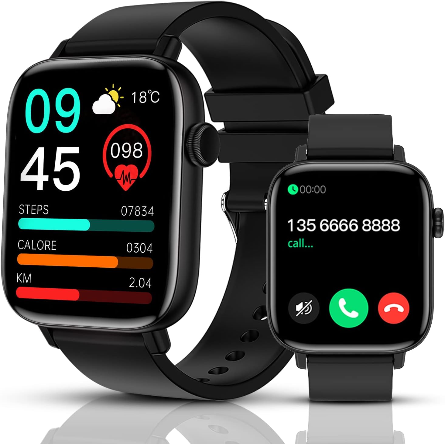 【60%OFF】【1,599円】 MEG NUT 1.90インチ 通話可能 スマートウォッチ 活動量計 【送料無料】