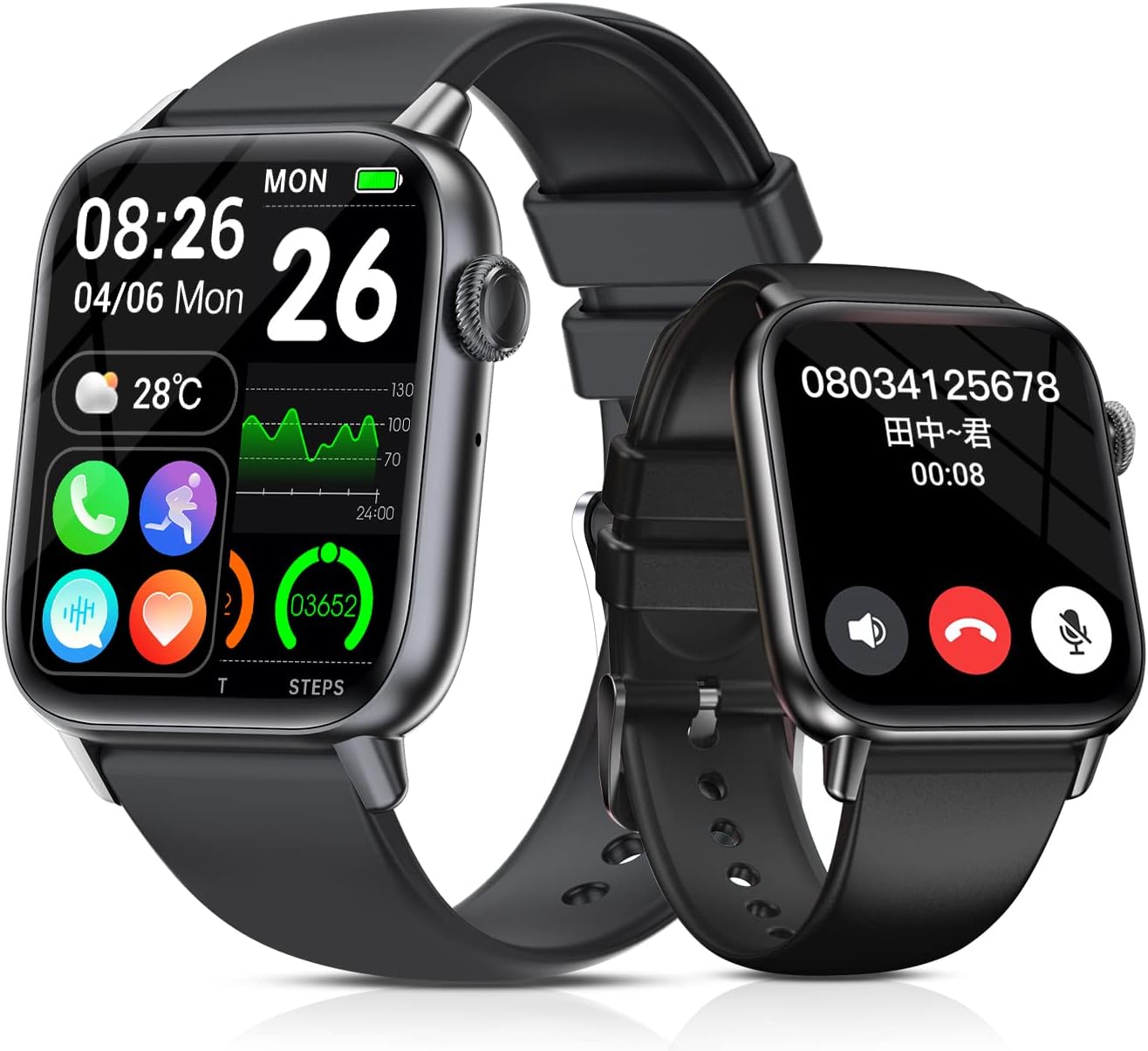 【52%OFF】【2,263円】 WOWTAC Bluetooth5.3 通話機能付き 1.85インチ スマートウォッチ 【送料無料】