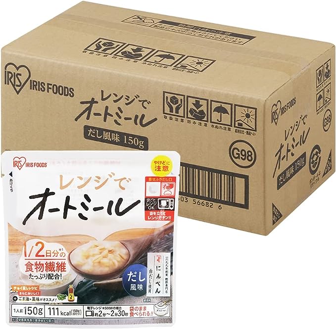 【値下げ】【1,547円】 アイリスオーヤマ レンジでオートミール プレーン 150g×20個