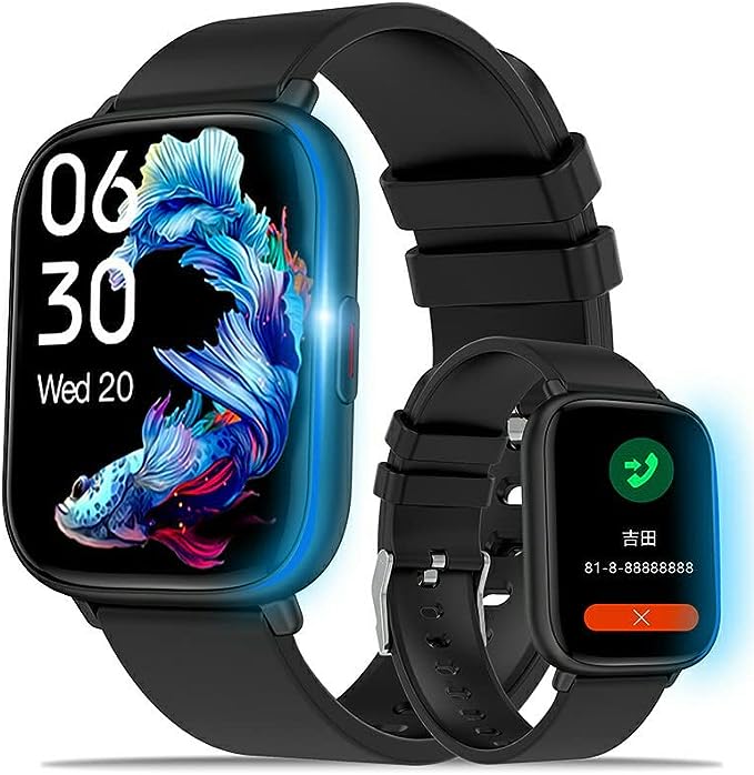 【クーポン割引】【788円】 BUSAX 1.85インチ Bluetooth5.0 IP68防水 多機能 スマートウォッチ