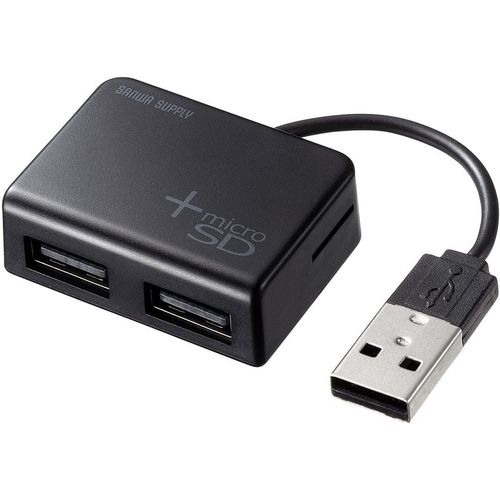 【本日最終日】【53%OFF】【本日4倍】【164円】 サンワサプライ カードリーダー付き USB2.0ハブ 【送料無料】