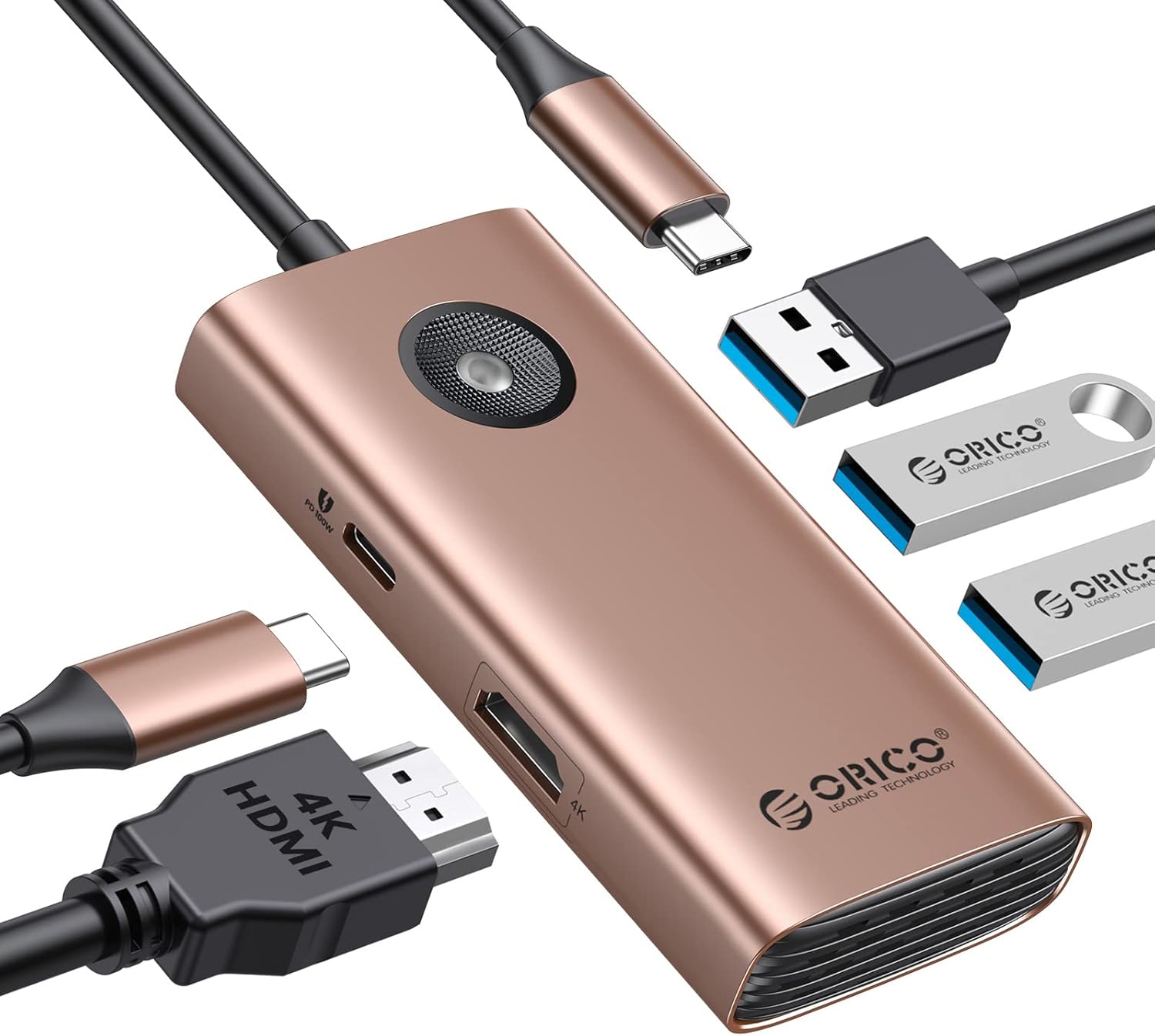 【45%OFF】【1,099円】 ORICO 5in1 4K対応 60WPD充電 USB3.0 HDMI出力 USB-C ハブ