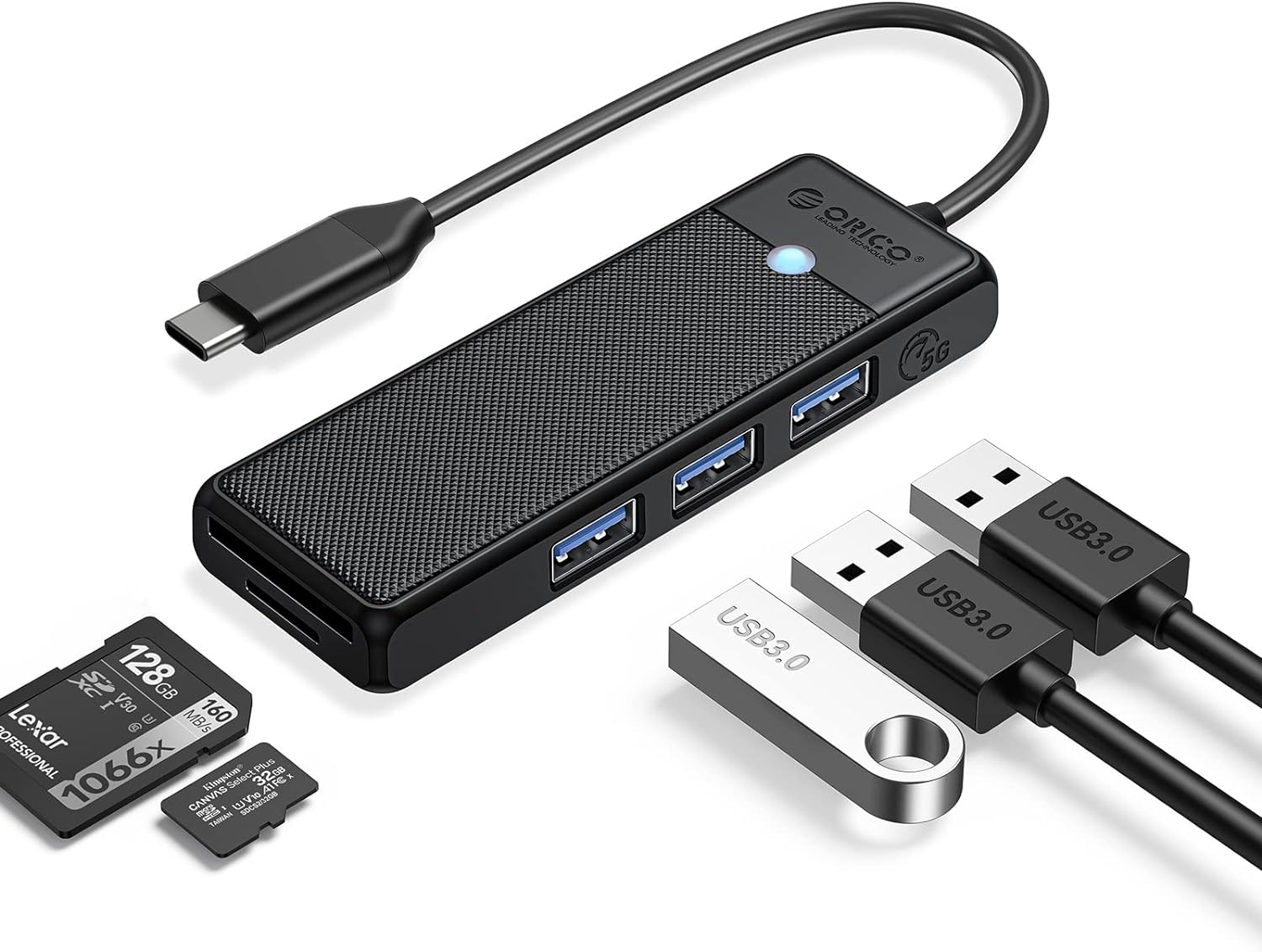【40%OFF】【1,079円】 ORICO 5in1 USB3.0 USB-C ハブ