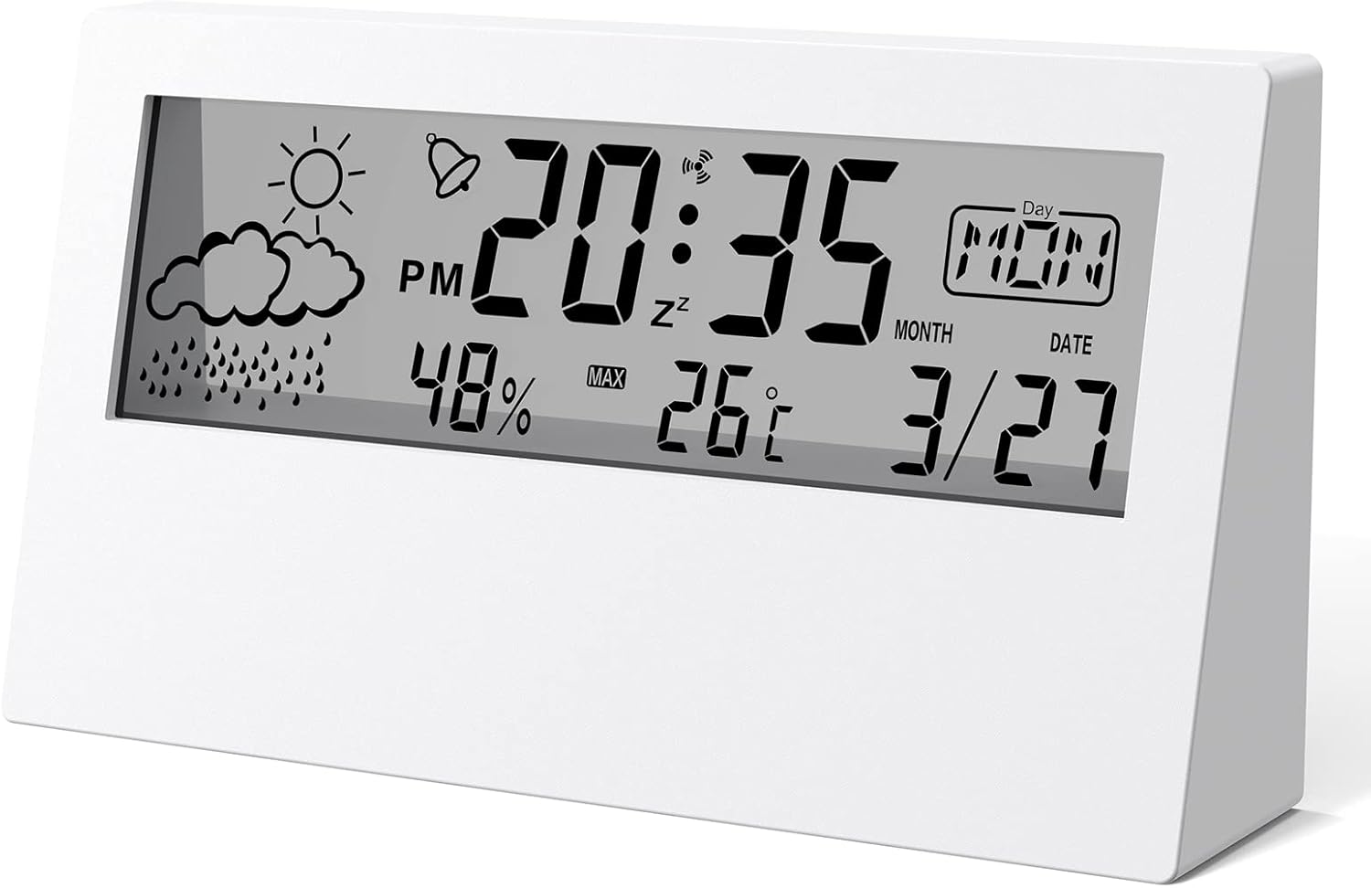 【65%OFF】【349円】 Parhatstor 天気・温湿度表示 目覚まし時計