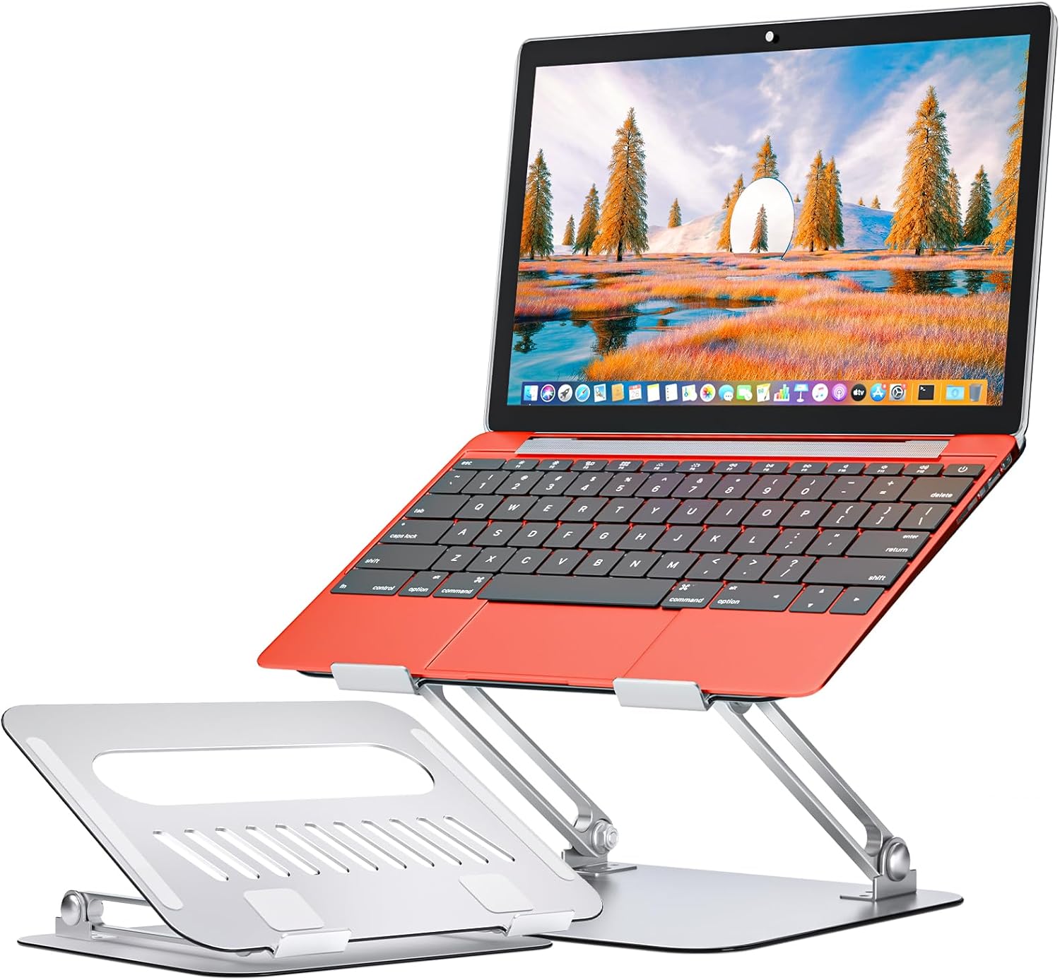 【70%OFF】【867円】 SHINEGIANT アルミ合金 無段階高さ&角度調整可能 折りたたみ式 ノートパソコンスタンド