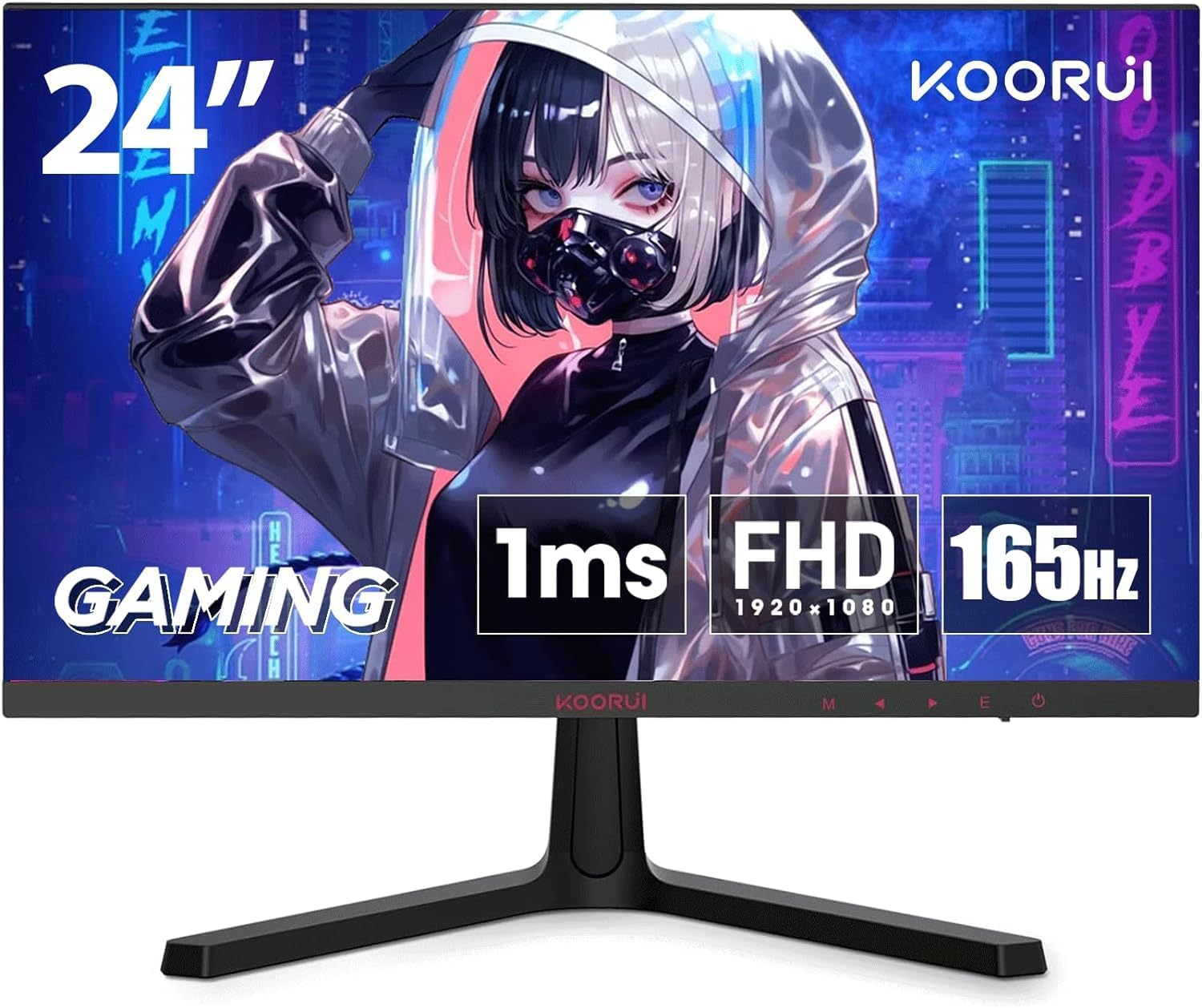 【15,185円】 KOORUI  24インチフルHD VA 非光沢 1ms 165Hz ゲーミングモニター 【送料無料】