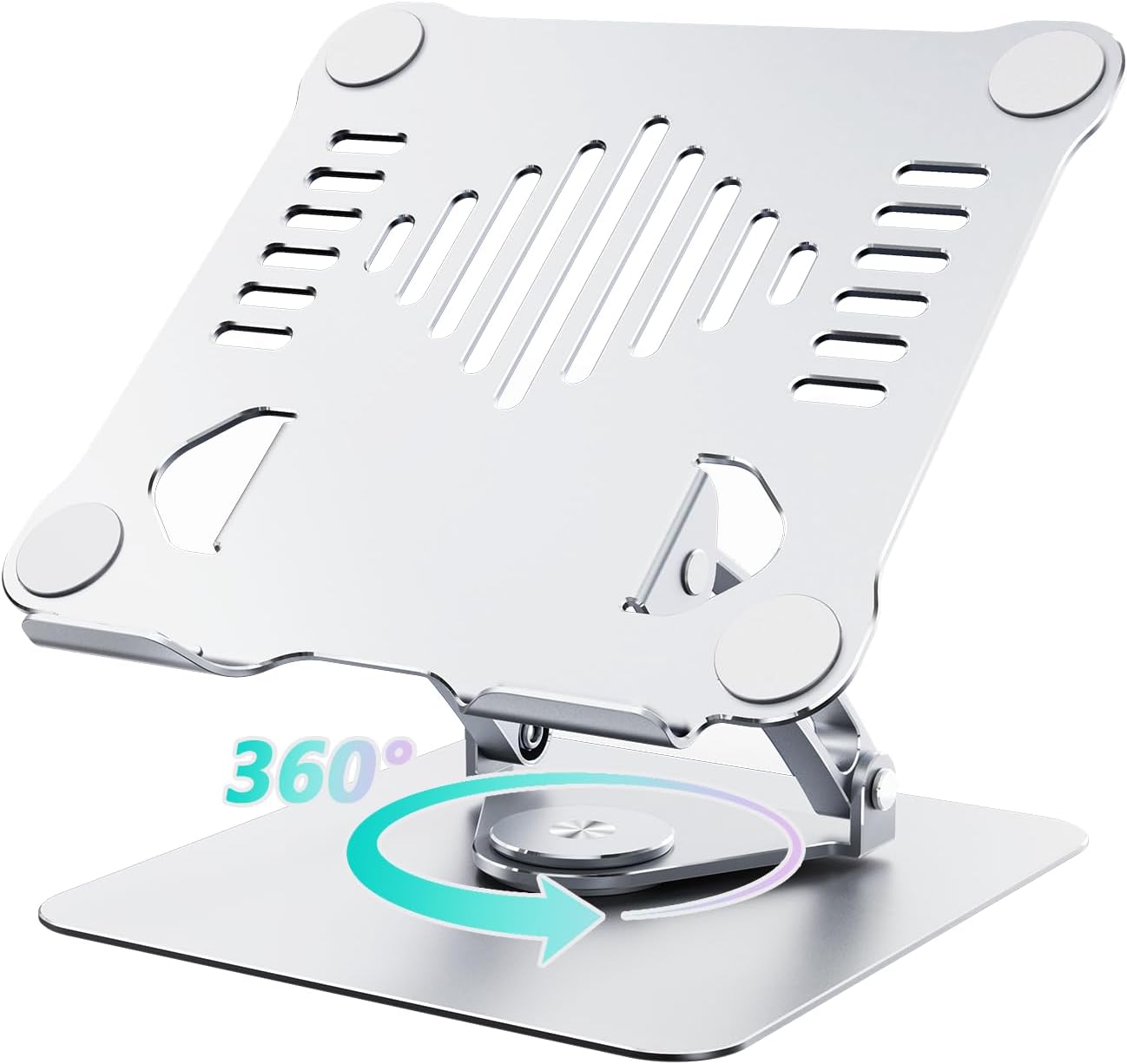 【40%OFF】【1,968円】 SHUWEI 高強度アルミ合金 耐荷重10kg 折りたたみ式 高さ角度無段階調整可能 360°回転 ノートパソコンスタンド