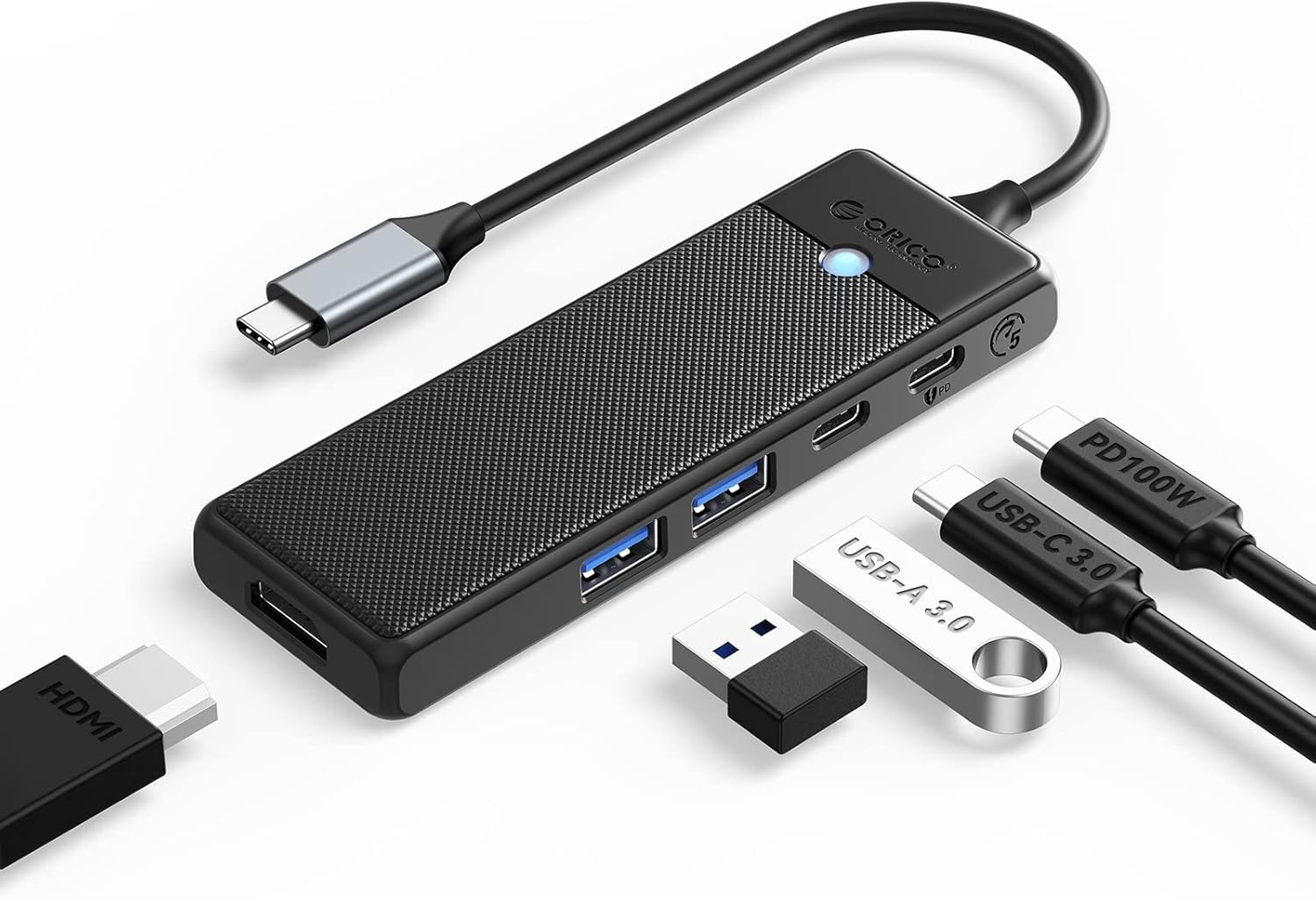 【55%OFF】【809円】 ORICO 5in1 USB3.0 4K HDMI 100W PD マルチポート USB-C ハブ