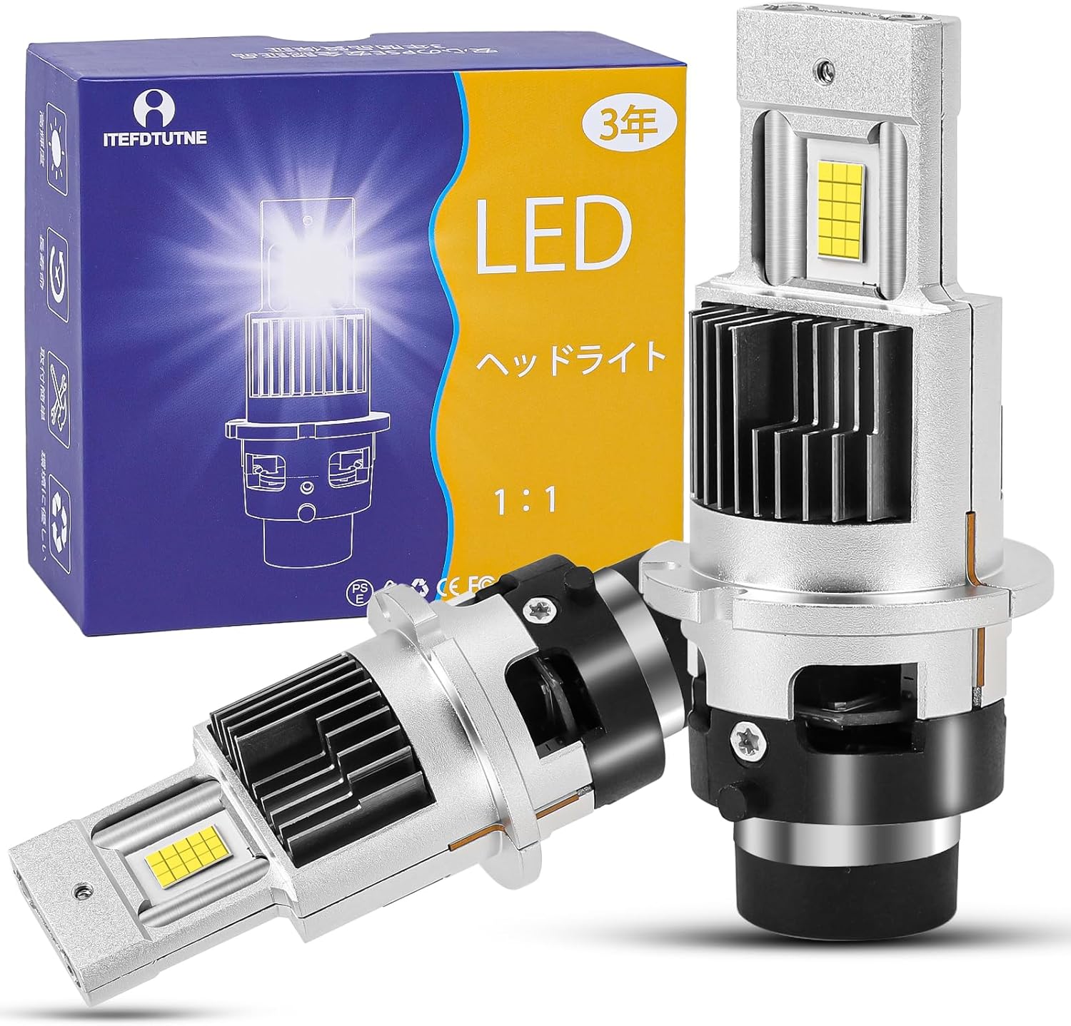 【クーポン割引】【3,184円】 ITEFDTUTNE 16000lm 35W*2 DC12V 6500K 車検対応 ポン付け 爆光 D4R LEDヘッドライト 【送料無料】
