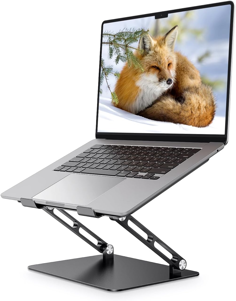 【Amazon初売り】【2,399円】 JUANWE アルミニウム合金 折りたたみ式 無段階高さ&角度調整可能 ノートパソコンスタンド