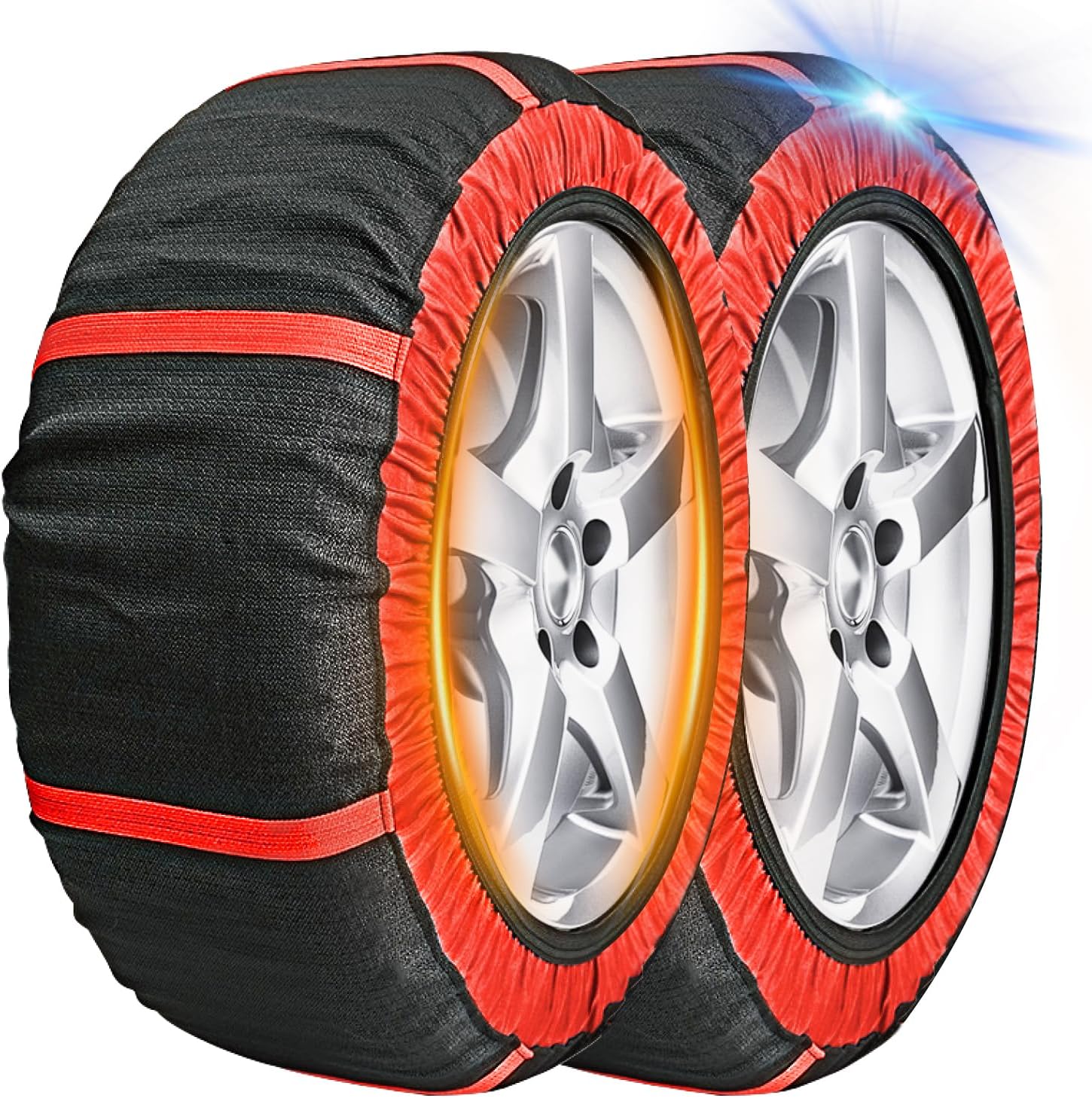 【33%OFF+85%OFF】【実質1,118円】 Supulin チェーン規制対応 ジャッキアップ不要 取り付け簡単 布製タイヤチェーン 2本分 【送料無料】