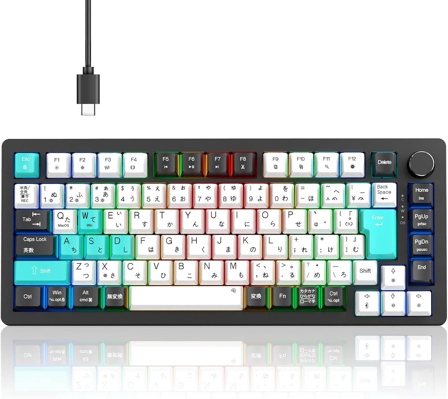 【50%OFF】【6,885円】 mongeese USB C/A両用 82キー PBTキーキャップ LEDバックライト メカニカルキーボード KB820 【送料無料】