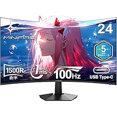【42%OFF】【9,899円】 Minifire 24インチ 1500R VESA対応 スピーカー内蔵 湾曲モニター 【送料無料】
