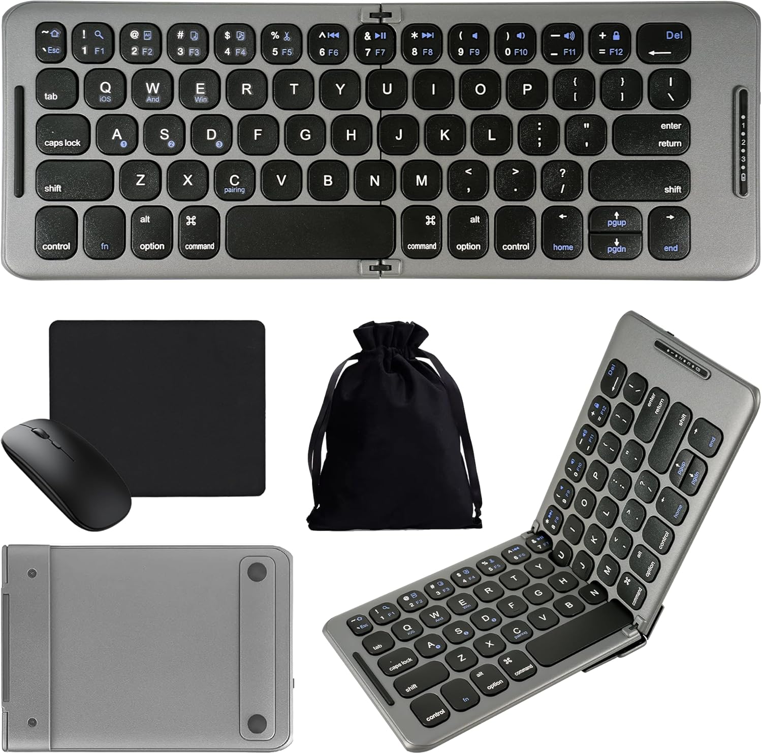 【50%OFF+ポイント10%】【実質3,159円】 Miieadoo Type-C充電式 Bluetooth 折りたたみ ワイヤレスキーボード＆マウスセット 【送料無料】