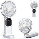 【50%OFF】【799円】 Krinzitt USB充電式 4way 手持ち 卓上 首掛け スタンド 静音 軽量 5枚羽根 ハンディファン