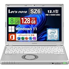【64%OFF】【整備済み品】【14,310円】 Panasonic 超軽量ノートパソコン Let’s note CF-SZ6 12.1インチ(FHD) 第7世代 Intel Core i3-7100U＠2.4GHz メモリ8GB SSD128GB Win11 MS Office2019搭載 【送料無料】