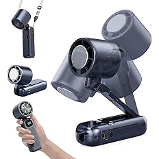 【33%OFF+50%OFF】【999円】 Finect Type-C充電式 6000mAh大容量 100段階調節 折り畳み モバイルバッテリー機能付き ハンディファン 冷却プレート