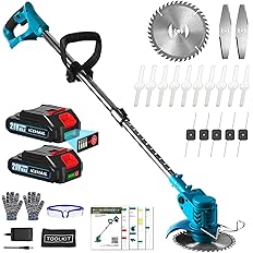 【41%OFF】【6,499円】 ICEHAIL 充電式 2000mAhバッテリー2個付属 電動草刈り機 【送料無料】