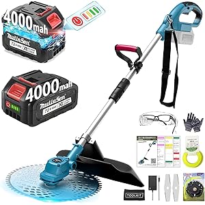 【6,000円OFF】【10,849円】 ICEHAIL 充電式 4000mAhバッテリー2個付属 電動草刈り機 【送料無料】