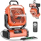 【43%OFF+2,000円OFF】【1,980円】 OUTACT 20000mAh 最大45時間連続使用 自動首振り リモコン・タイマー機能付き 静音DCモーター LEDライト搭載 モバイルバッテリー機能 扇風機 サーキュレーター 【送料無料】