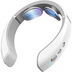 【10%OFF+50%OFF】【949円】 Juliyas 充電式 ネックケア EMS（筋肉運動）+TENS（神経刺激）+温熱（40-42℃）のトリプル効果 19段階強度調節 10種類モード リラクゼーション器