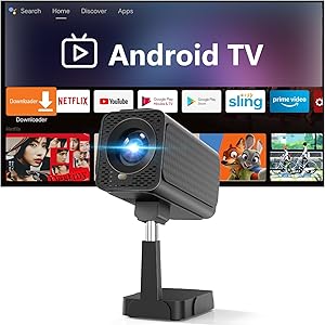 【52%OFF】【6,299円】 NUTROMO Android TV搭載 電動フォーカス 自動台形補正 伸縮式スタンド付き プロジェクター 【送料無料】