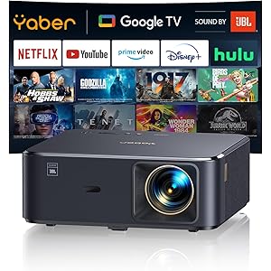 【スマイルSale】【18%OFF+30%OFF】【32,899円】 YABER JBLスピーカー＆Google TV搭載 オートフォーカス&自動台形補正 K2s プロジェクター 【送料無料】