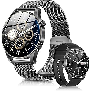 【65%OFF】【3,490円】 Rmana 1.43インチ Bluetooth 5.3 2種バンド付き 通話機能付き スマートウォッチ 【送料無料】