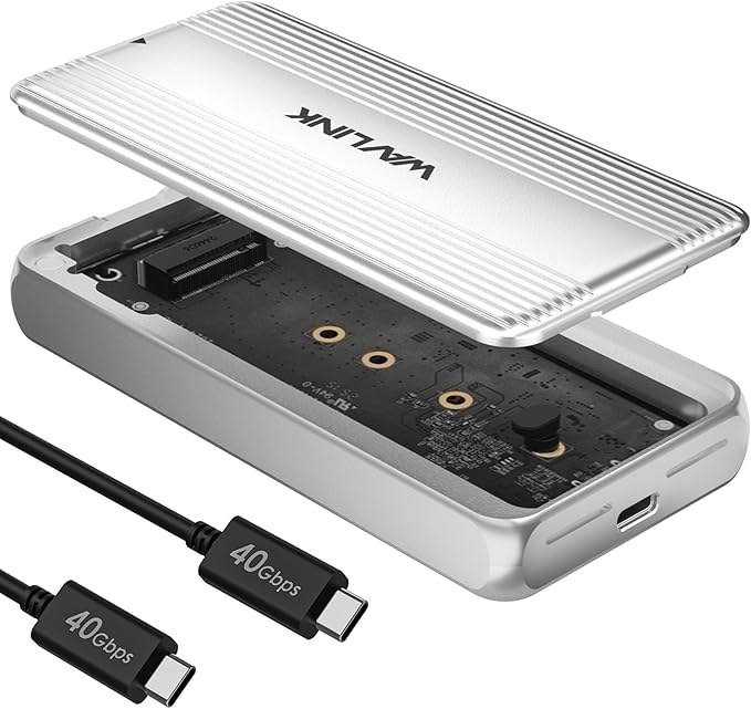 【2,780円OFF】【11,119円】 WAVLINK 40Gbps USB4 NVMe M.2 SSD エンクロージャー 冷却ファン搭載 アルミ合金ケース 【送料無料】