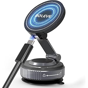 【ブラックフライデー】【59%OFF+40%OFF】【1,709円】 Boleve MagSafe 15W ナノジェル吸盤 360°回転 超強N55磁石 折りたたみ式 車載スマホホルダー