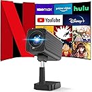【ブラックフライデー】【39%OFF+26%OFF】【7,699円】 NUTROMO Netflix公式ライセンス Android TV搭載 電動フォーカス 自動台形補正 天井投影 25000LM スタンド一体型 プロジェクター 【送料無料】