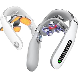 【ブラックフライデー】【18%OFF+61%OFF】【3,499円】 Juliyas Type-C充電式 ネックケア EMS&TENS 振動 温熱 マグネット式 2種交換ヘッド リラクゼーション器 【送料無料】