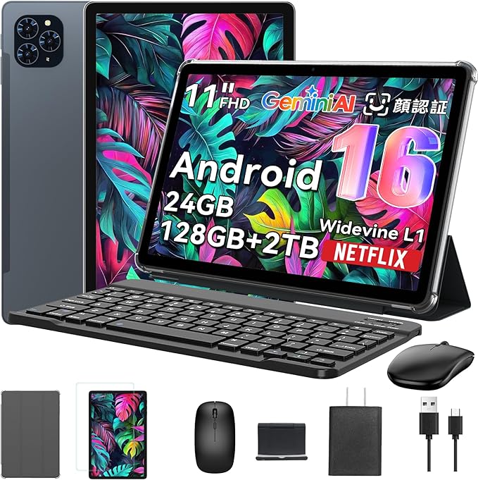【ブラックフライデー】【41%OFF】【16,999円】 Tabwee Android16 11インチ 8コアCPU T615 タブレット T90 キーボード+マウス+フィルム+タッチペン+ケース付き 【送料無料】
